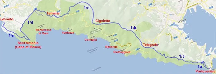 High Path Map #1 in the Cinque Terre, preview