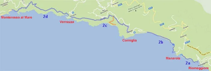 Karte von Blue Trail in den Cinque Terre, Vorschau
