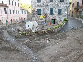 cliquez ici pour agrandir La zone derrière la station de Vernazza (l’inondation, 2011), Italia